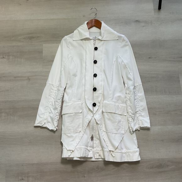 Neon Buddha Womens Ivory Shacket Full Zip Button Down with Pockets Size Small - Picture 1 of 13